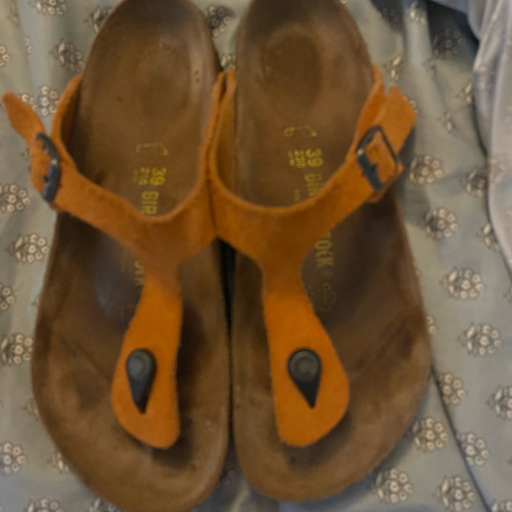 Birkenstock Orange Sandals with Contoured Footbed
